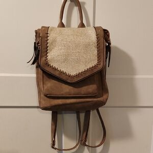 Elegant Tan and Cream Women's Backpack